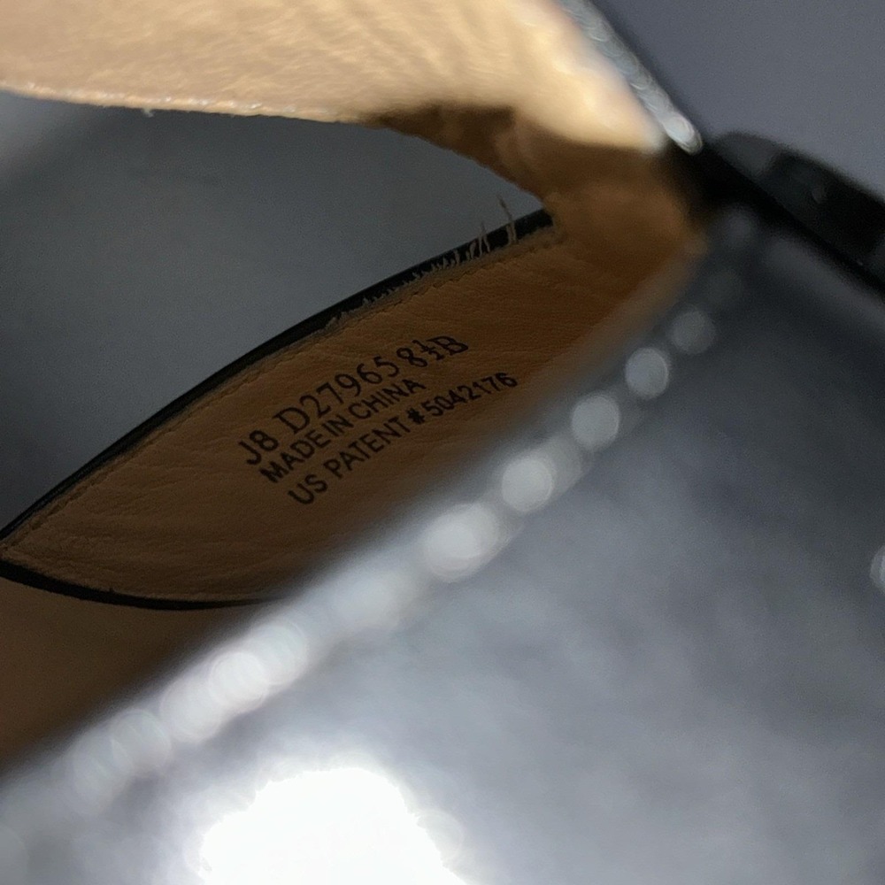 Cole Haan NikeAir Black Leather T-Strap Sandals Size 8.5B Chunky Heel Peep Toe - Picture 7 of 10